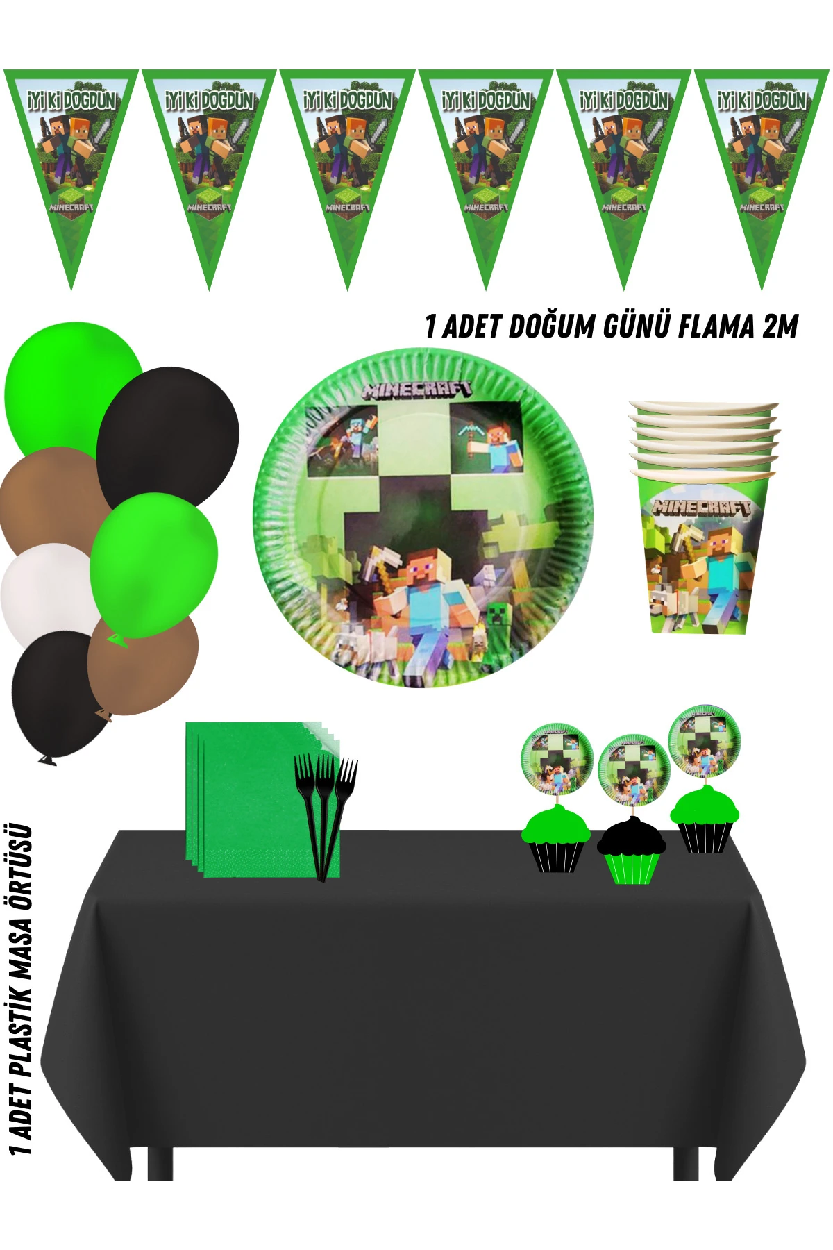 8 Kişilik Doğum Günü Parti Süsleri Seti