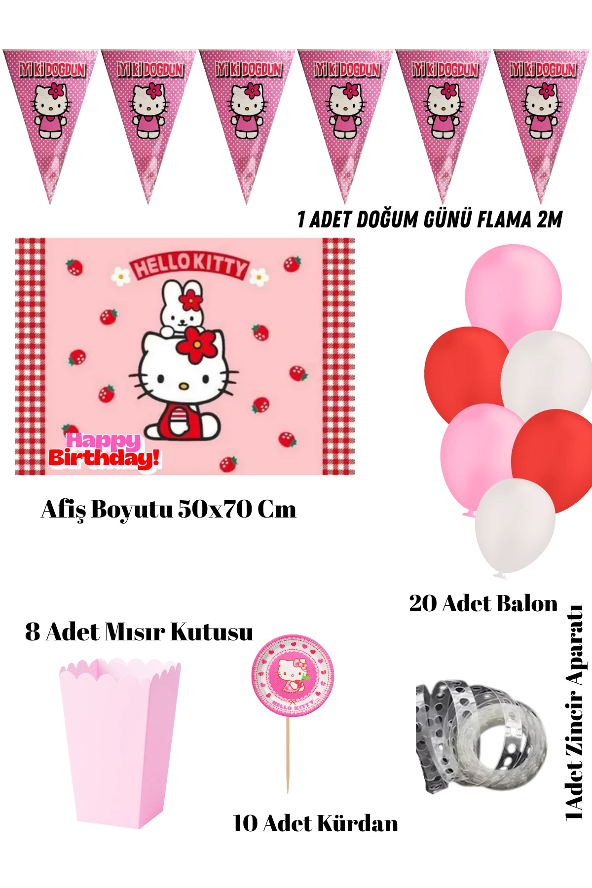HelLo Kitty Doğum Günü Parti Seti