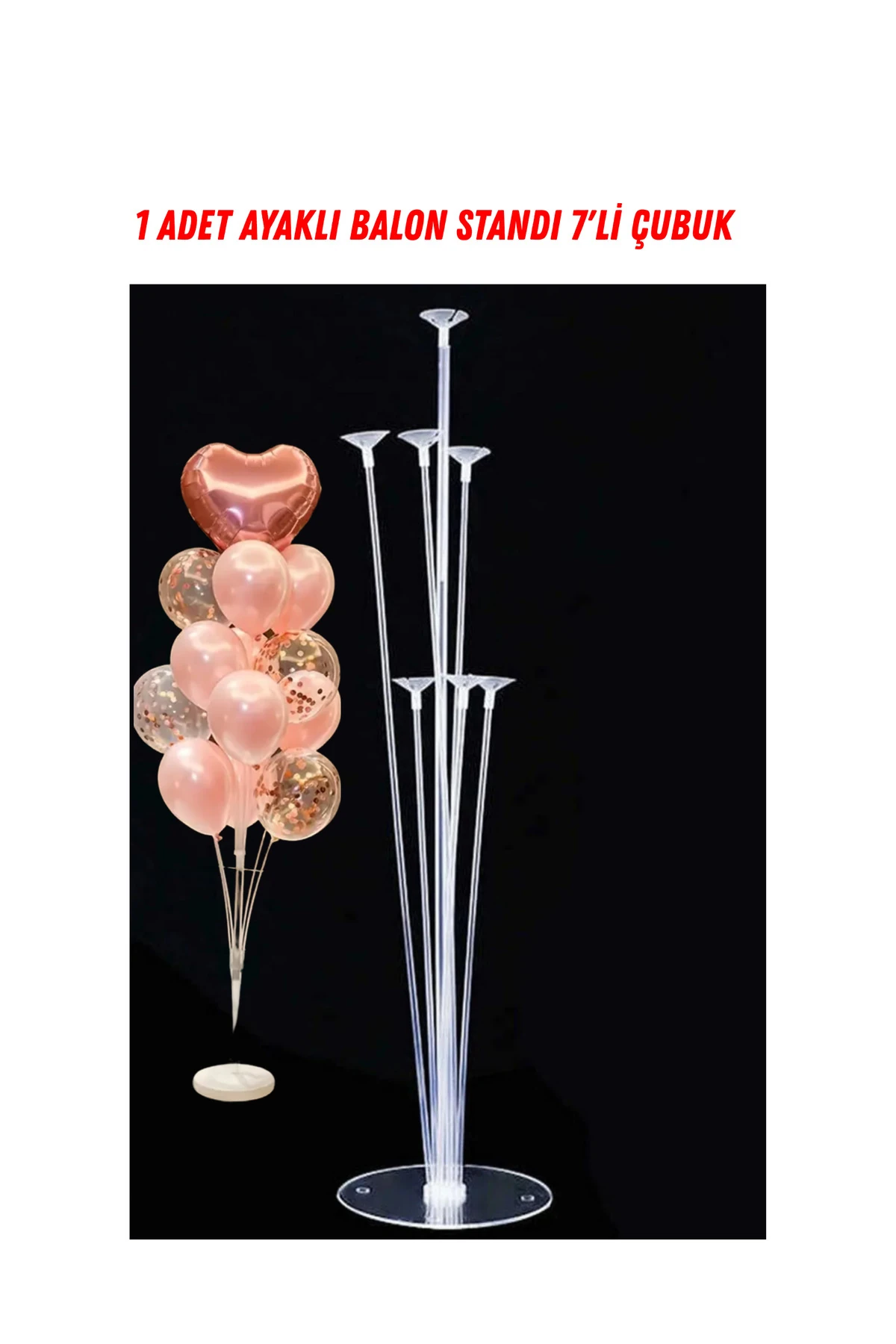 Balon Süsleme Standı 7'li Çubuklu Ayaklı Balon Standı 1 Adet