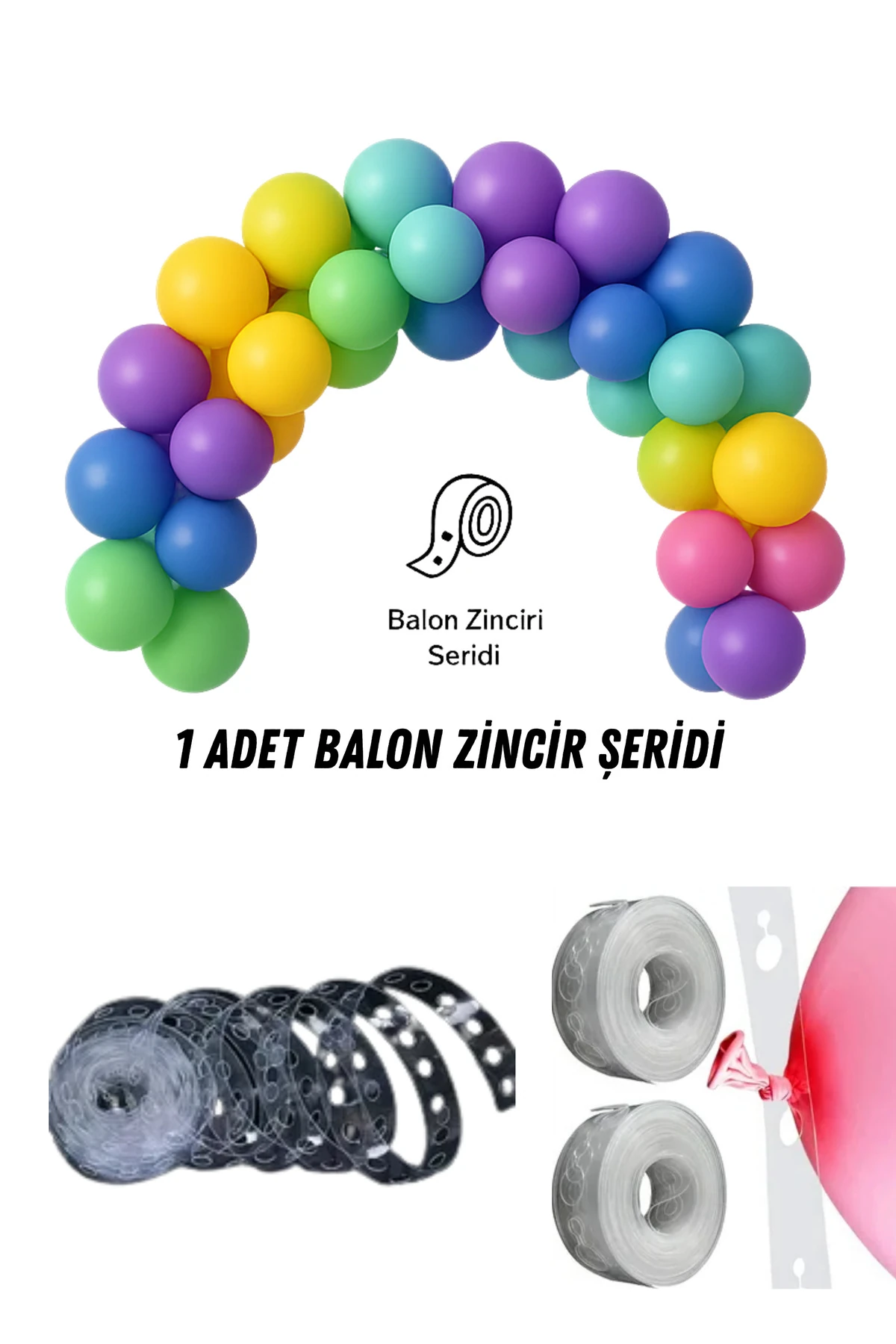 Balon Zinciri Aparatı 5 Metre Parti ve Süsleme İçin Pratik Balon Şeridi