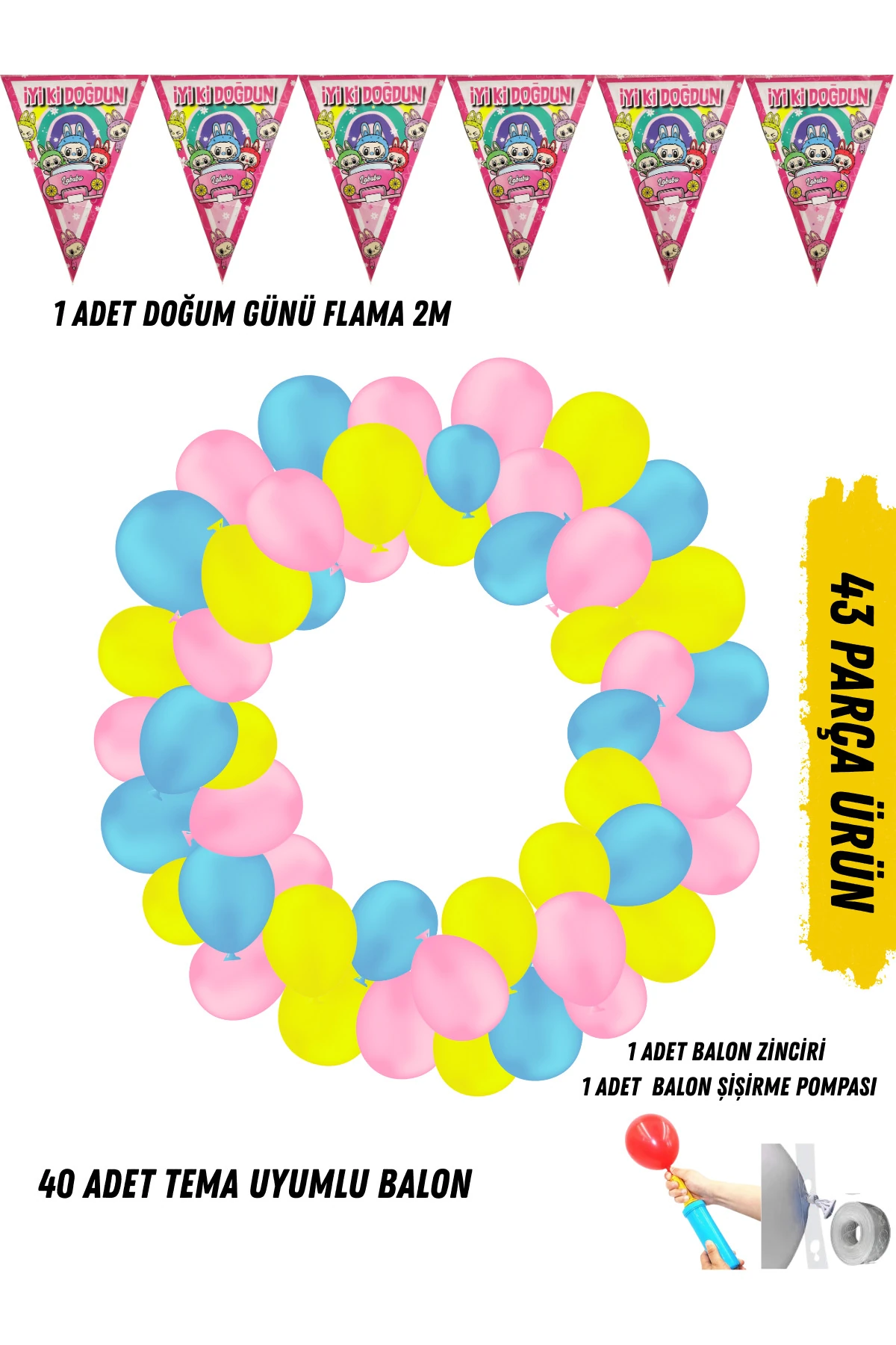 40 Adet Tema Uyumlu Balon Seti