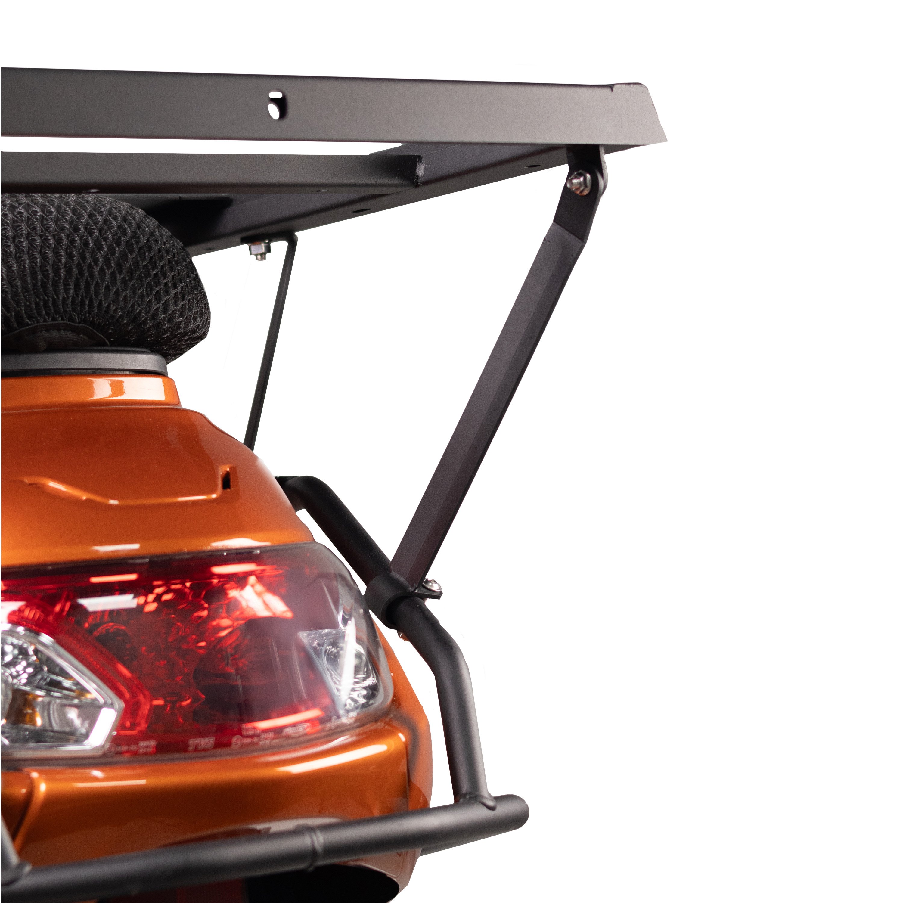 Moto-Knight TVS Jupiter 125 2023 - 2024 Tam Uyumlu Motor Koruma Demiri + Kızaklı Pizzacı Çanta Demiri Seti Siyah