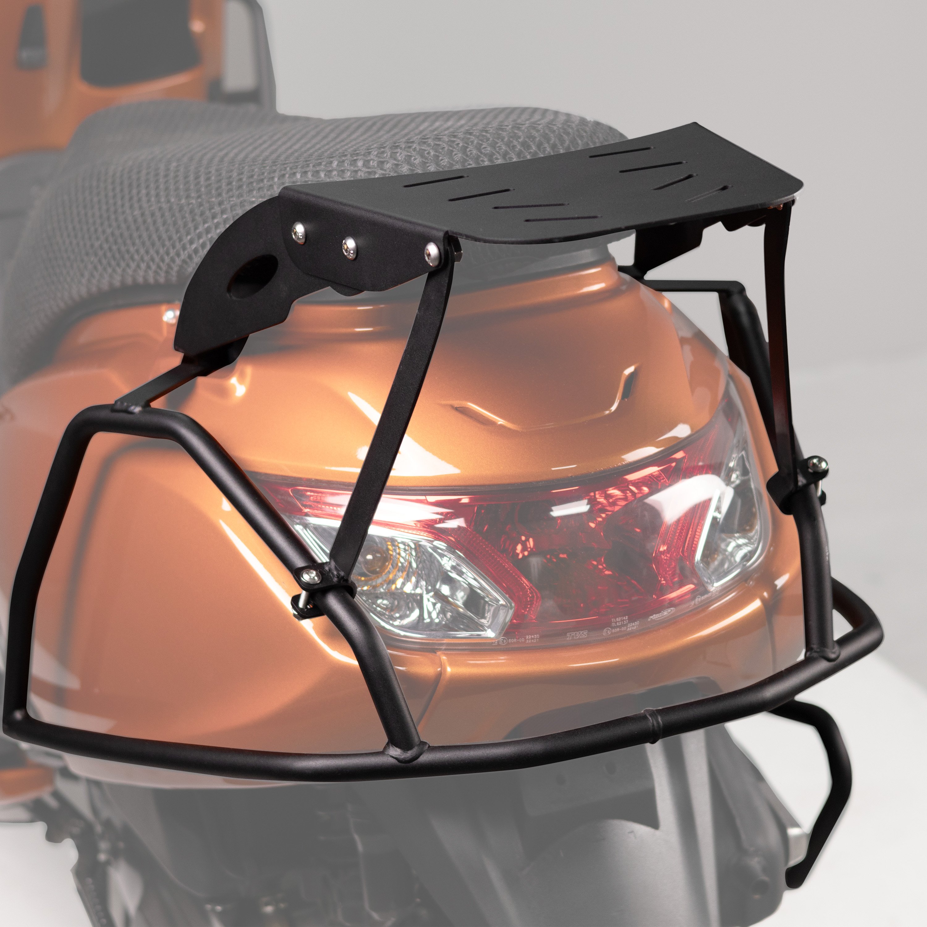 Moto-Knight TVS Jupiter 125 2023 - 2024 Tam Uyumlu Motor Koruma Demiri + Topcase Çanta Demiri Seti Siyah
