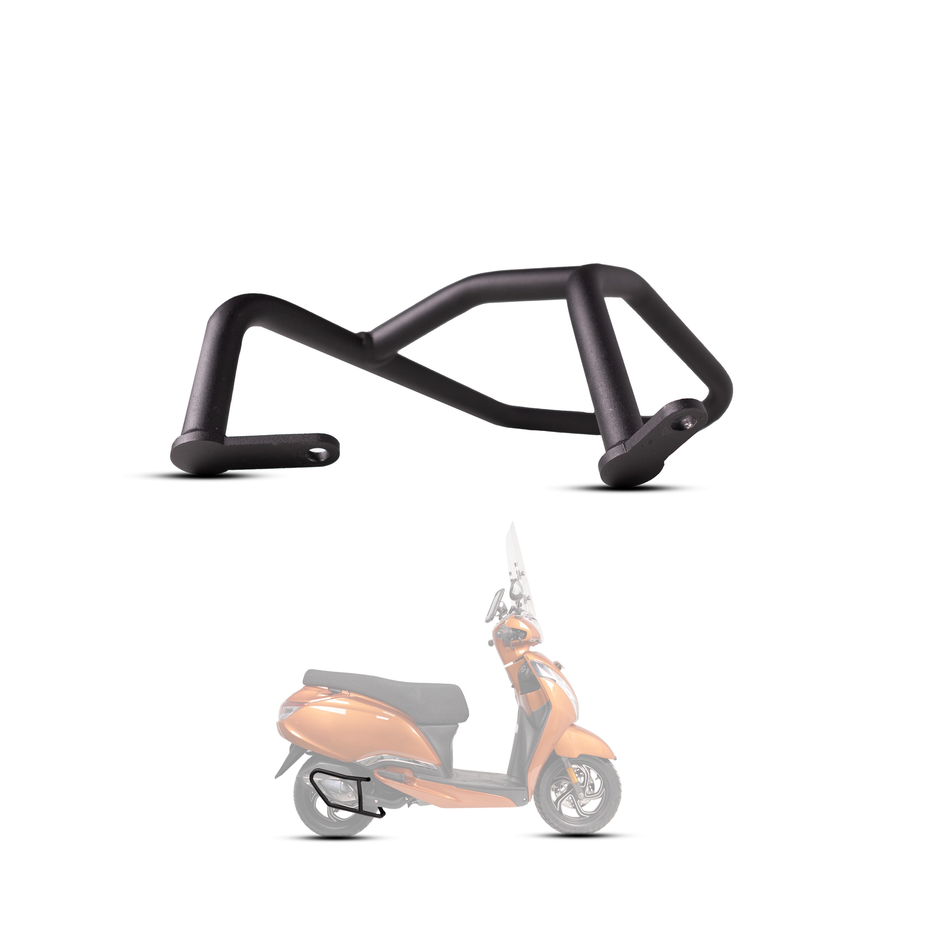 MOTO-KNIGHT TVS Jupiter 125 2023 - 2024 Tam Uyumlu Egzoz Koruma Demiri Siyah