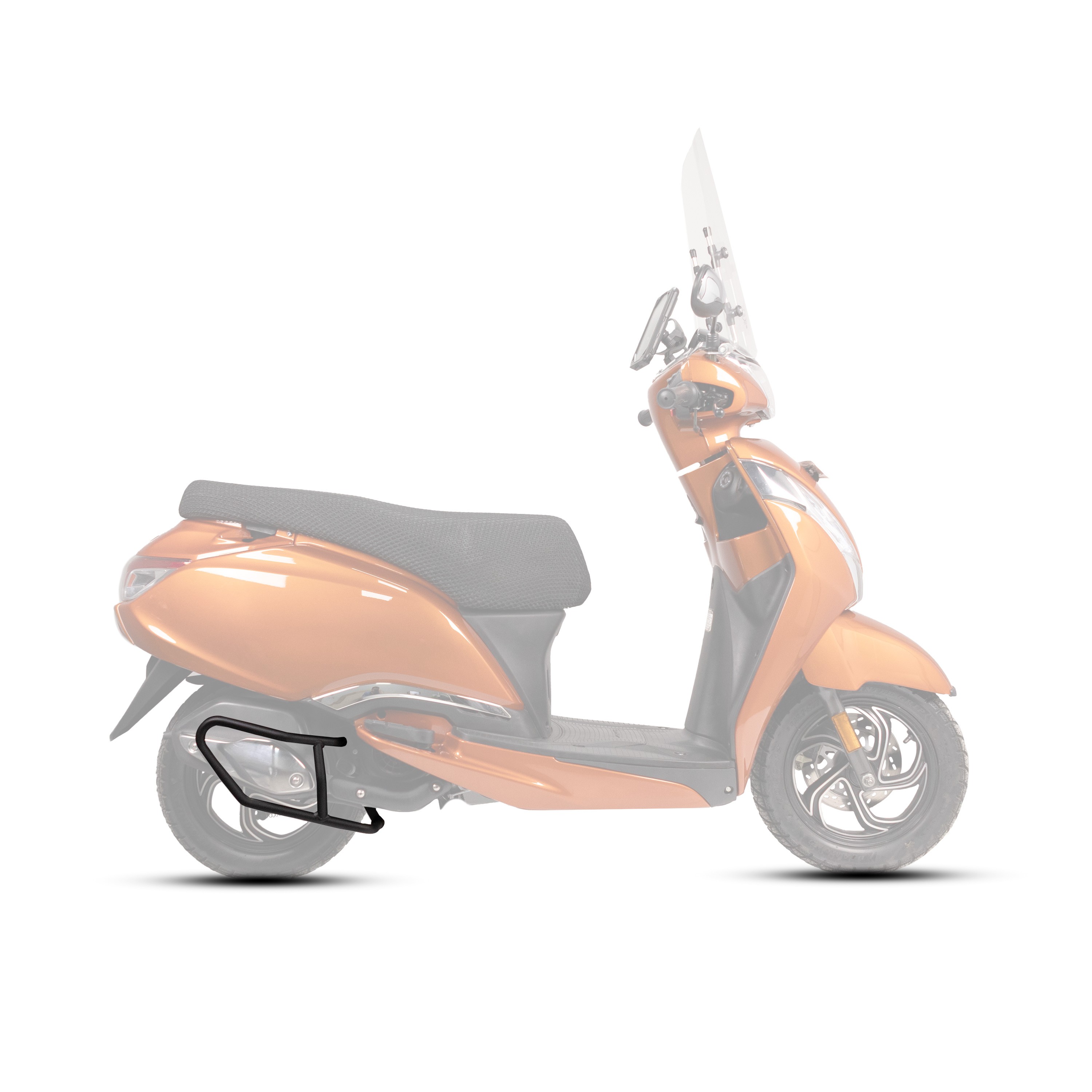 MOTO-KNIGHT TVS Jupiter 125 2023 - 2024 Tam Uyumlu Egzoz Koruma Demiri Siyah