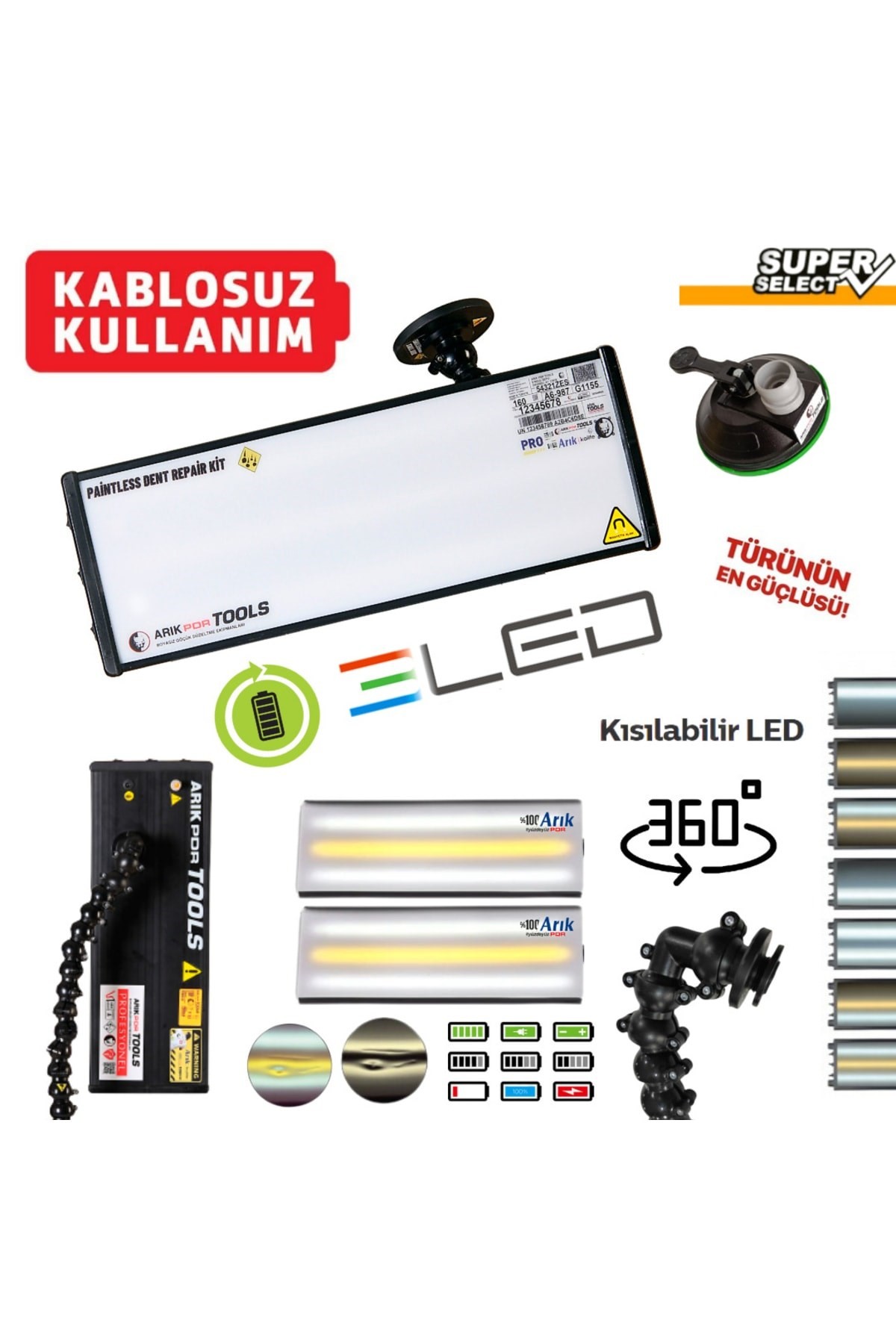 Jarzlı Pdr Göçük Lambası Pdr Led Lamba Metal Vantuzlu