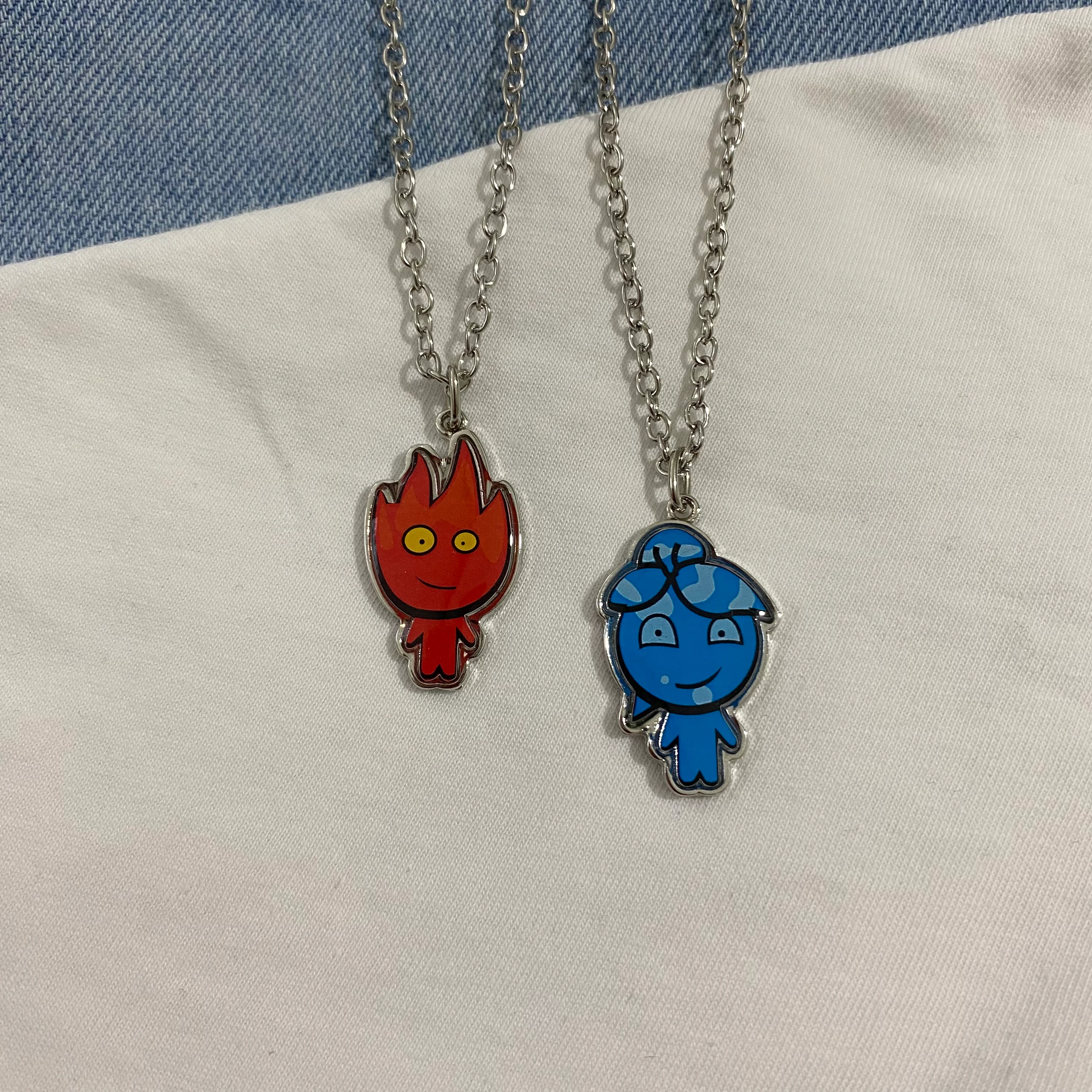 Su Ateş Çift kolye 