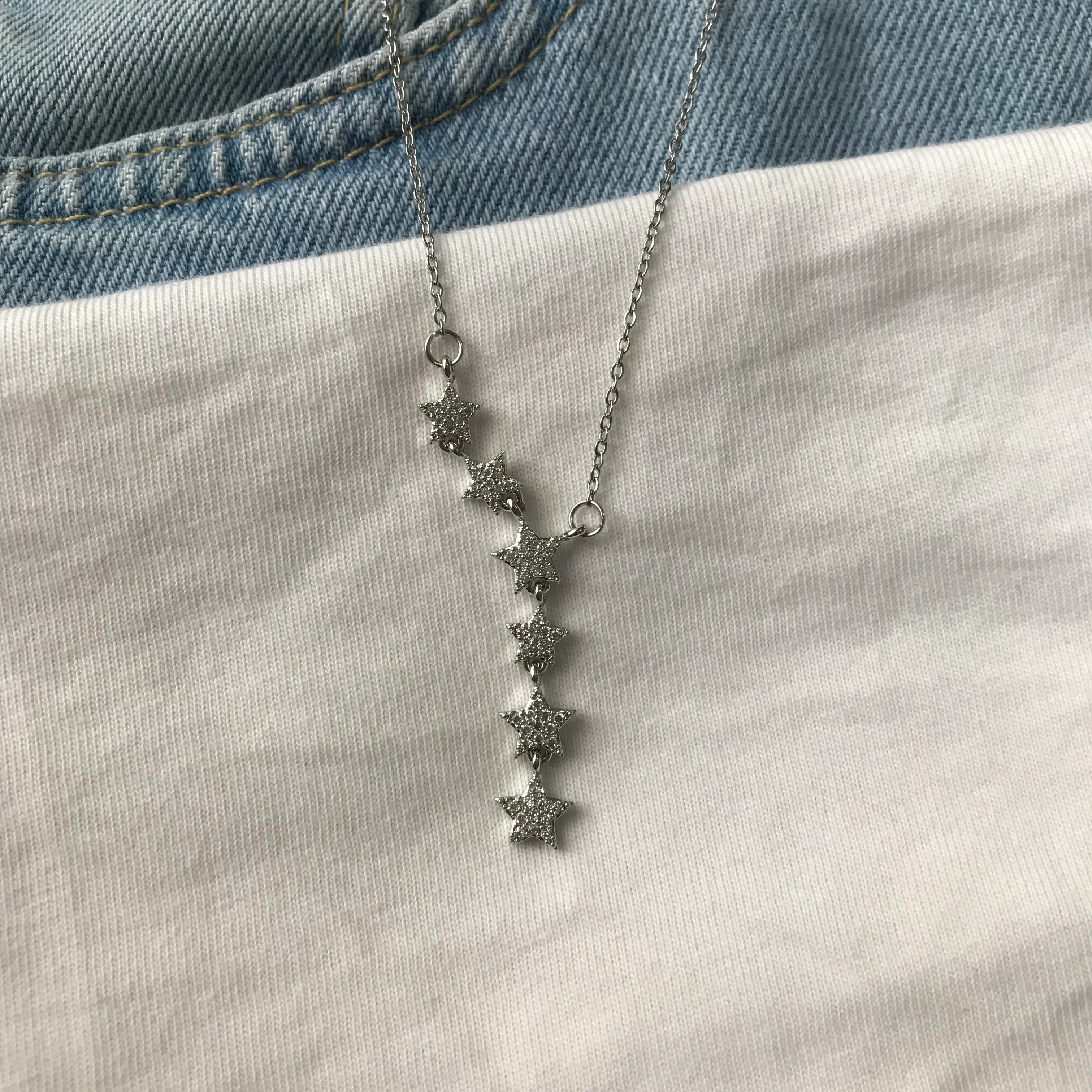 Çelik Yıldız Y Kolye 