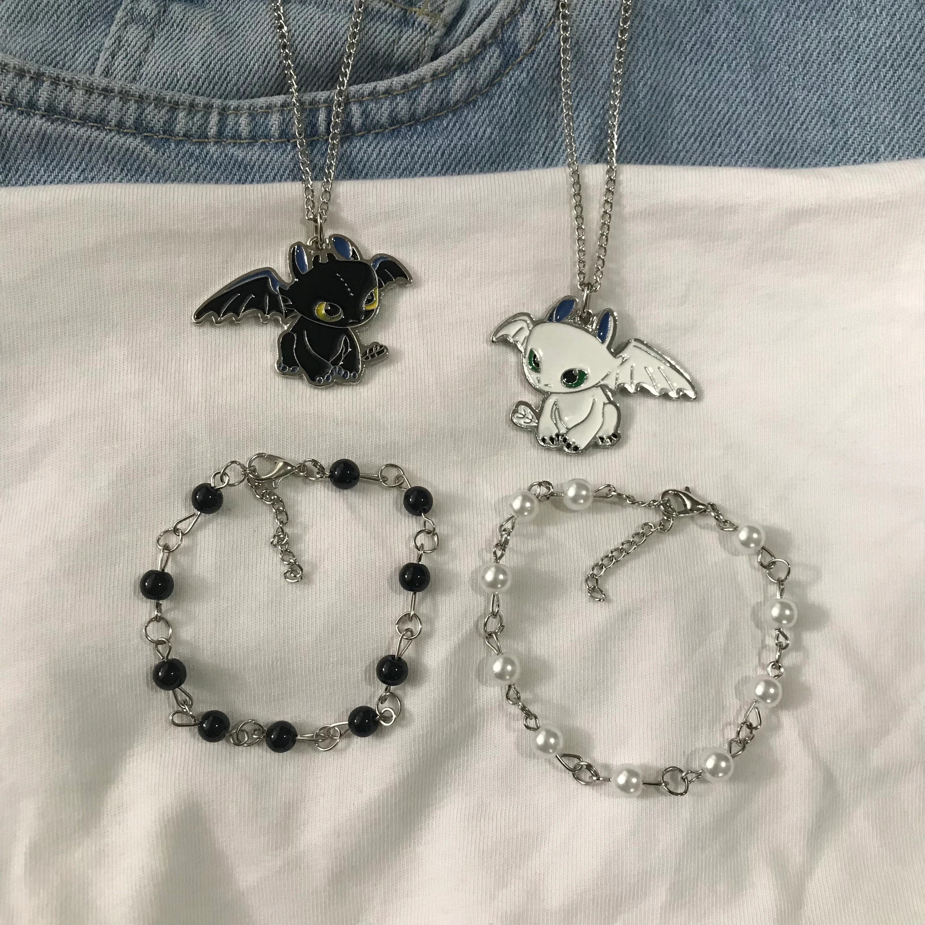 Ejderha Çift Kolye+Bileklik 