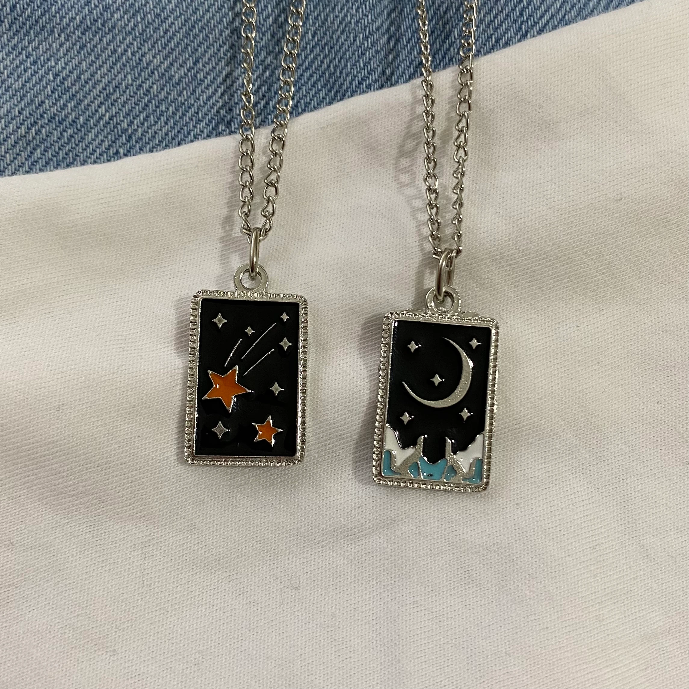 Çift Tarot kart Kolye 