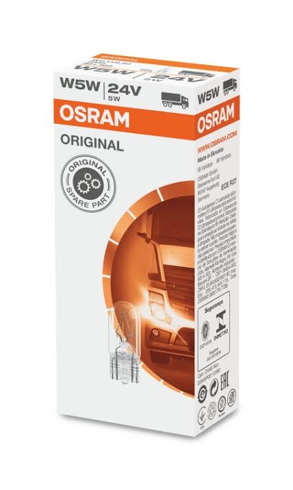 AMPÜL 24V W5W T10 ORTA DİPSİZ 5W OSRAM.2845