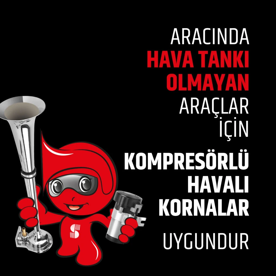 SEGER MARİNE 35CM KOMPRESÖRLÜ KORNA 24V 83KM24.000.01B