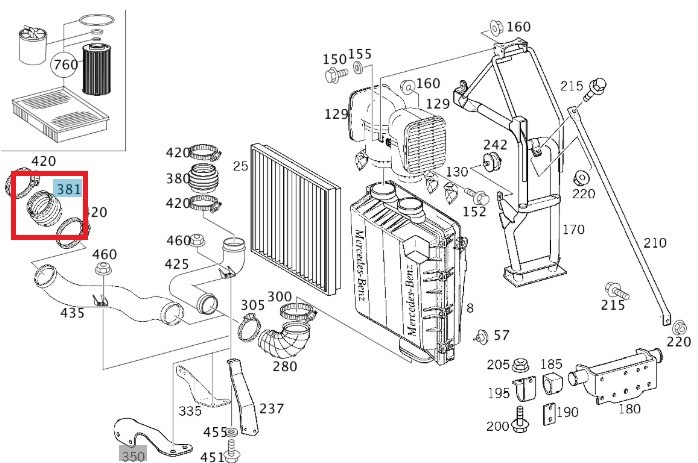MP1 ACTROS HAVA EMİŞ HORTUMU 9415281182 1996-2001