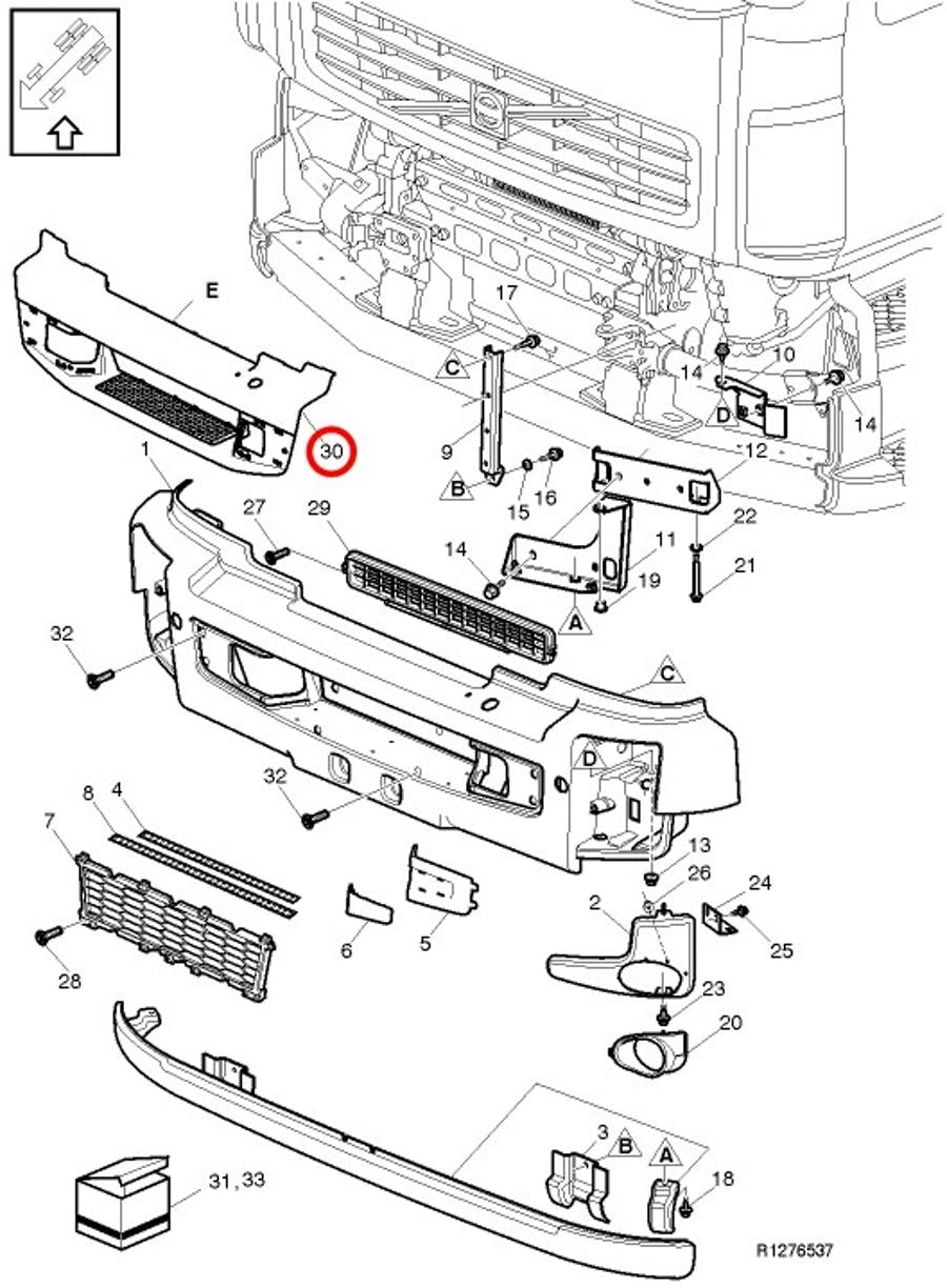 VOLVO FE EURO 6 TAMPON ÜST KAPLAMA 84000742