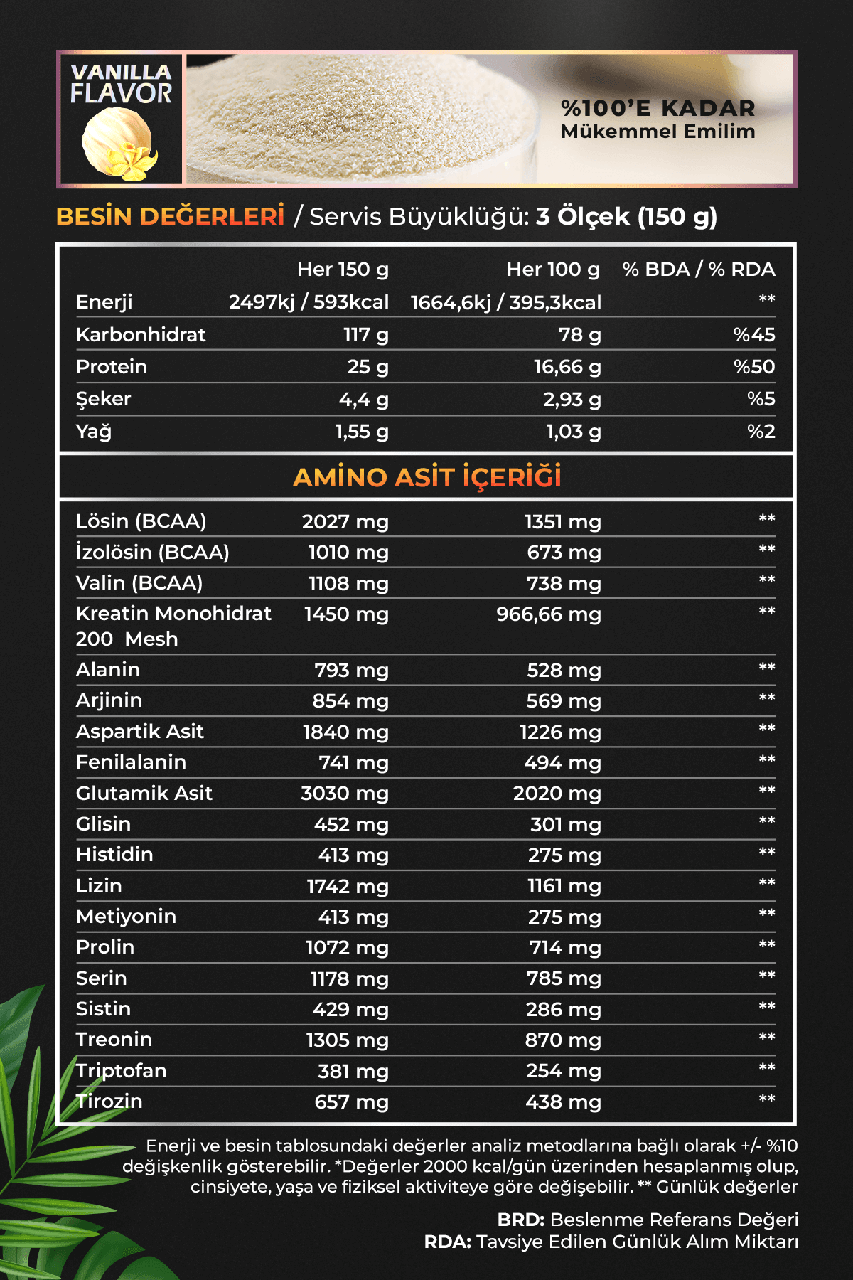 Mass Gainer 3.000G Vanilya Aroma (20 SERVİS) - Kilo Alımına Yardımcı