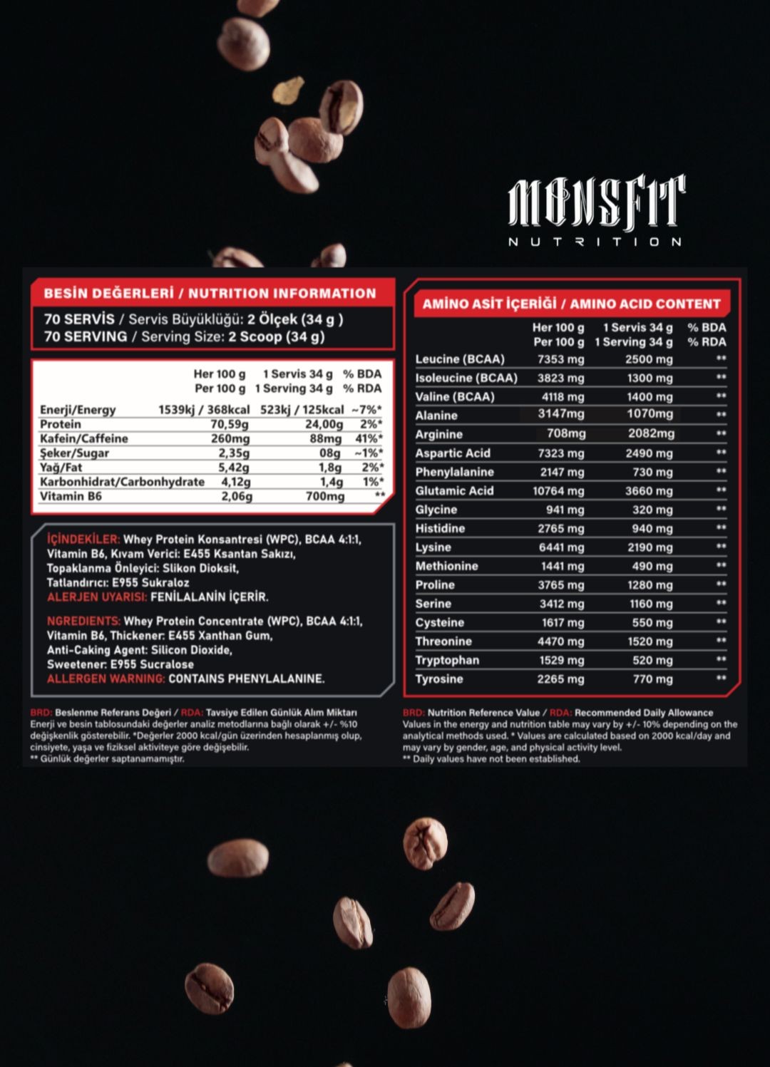 Whey Protein 885 G (26 SERVİS) - Kas Yapılanmasına Yardımcı (Instant Kahve İçerir)(Aroma İçermez)