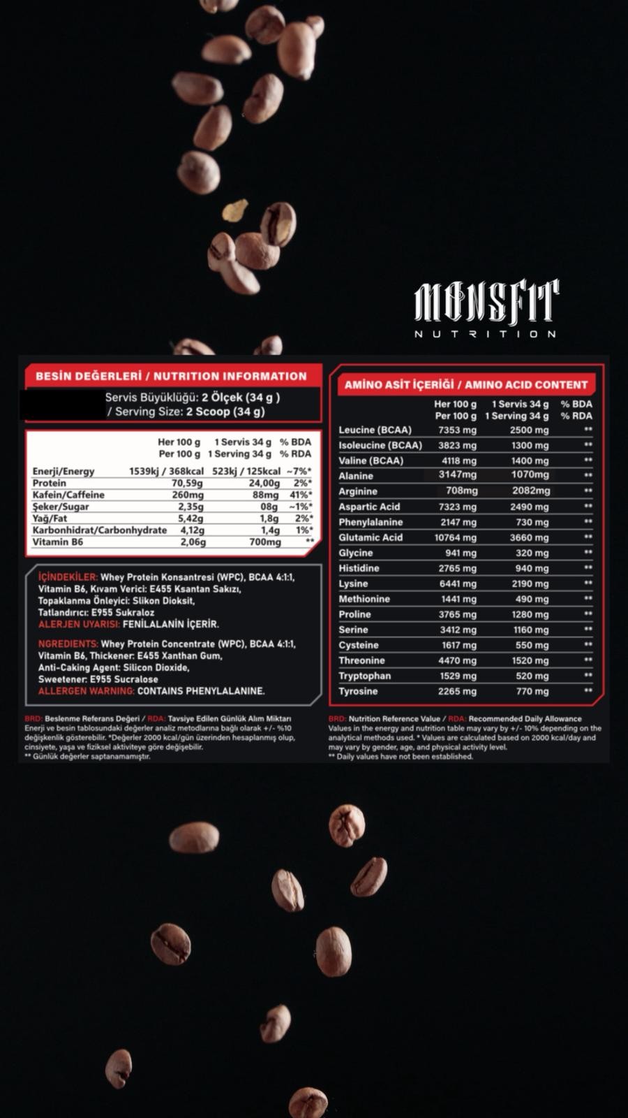 Whey Protein 885 G (26 SERVİS) - Kas Yapılanmasına Yardımcı (Instant Kahve İçerir)(Aroma İçermez)