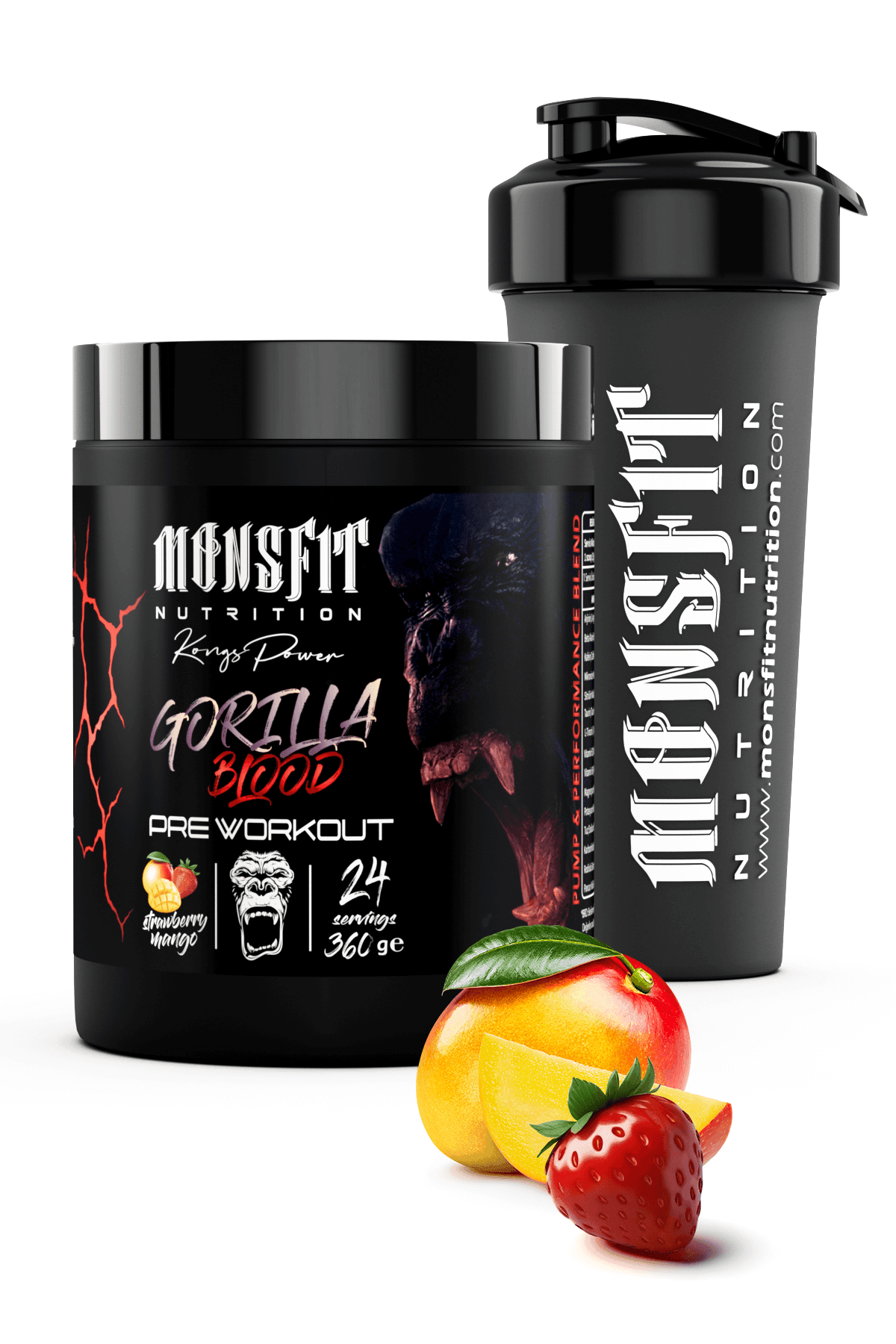 Pre Workout Gorilla Blood (24 SERVİS) 360 G (MANGO VE ÇİLEK AROMALI)
