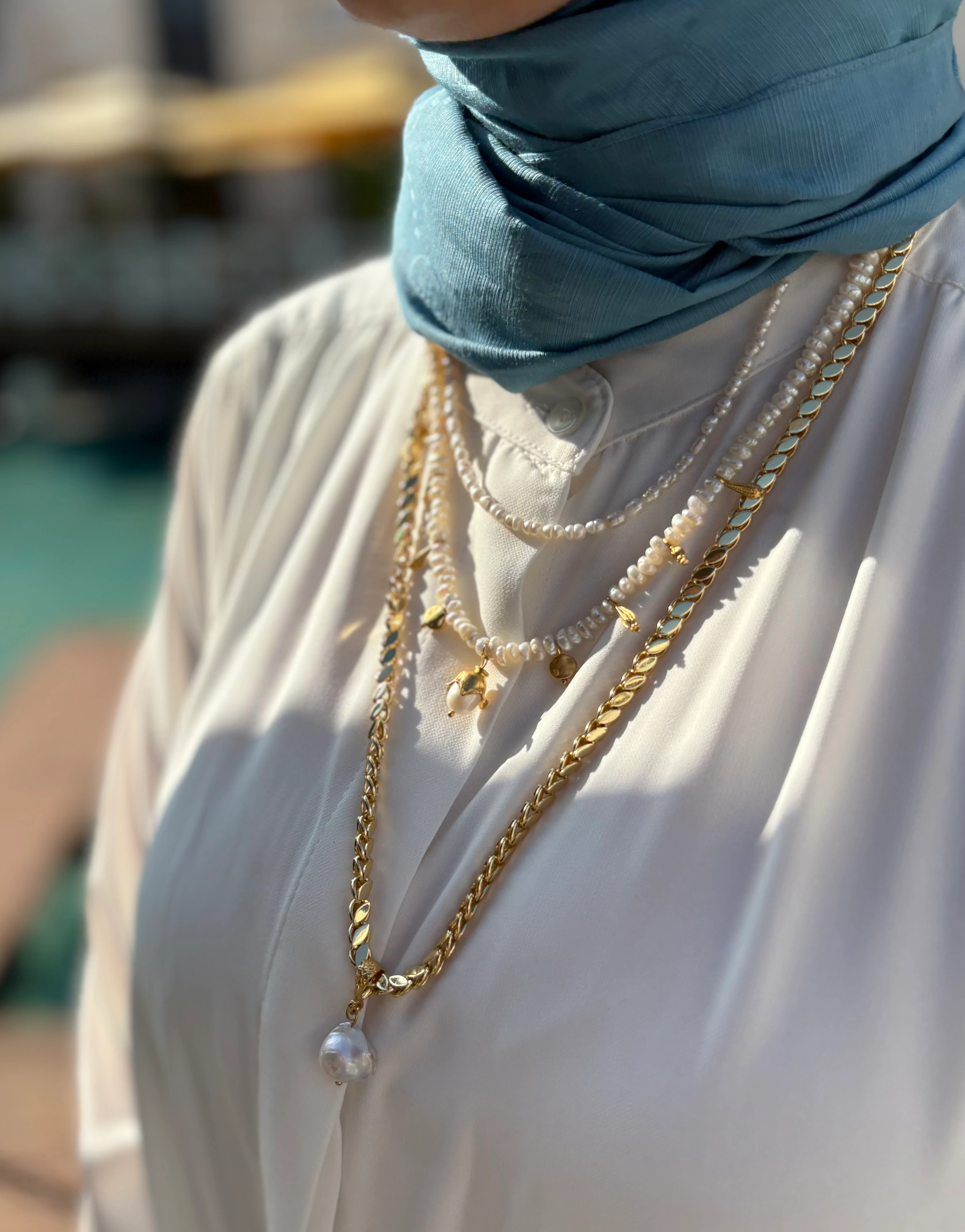 Çelik arpa zincir kolye