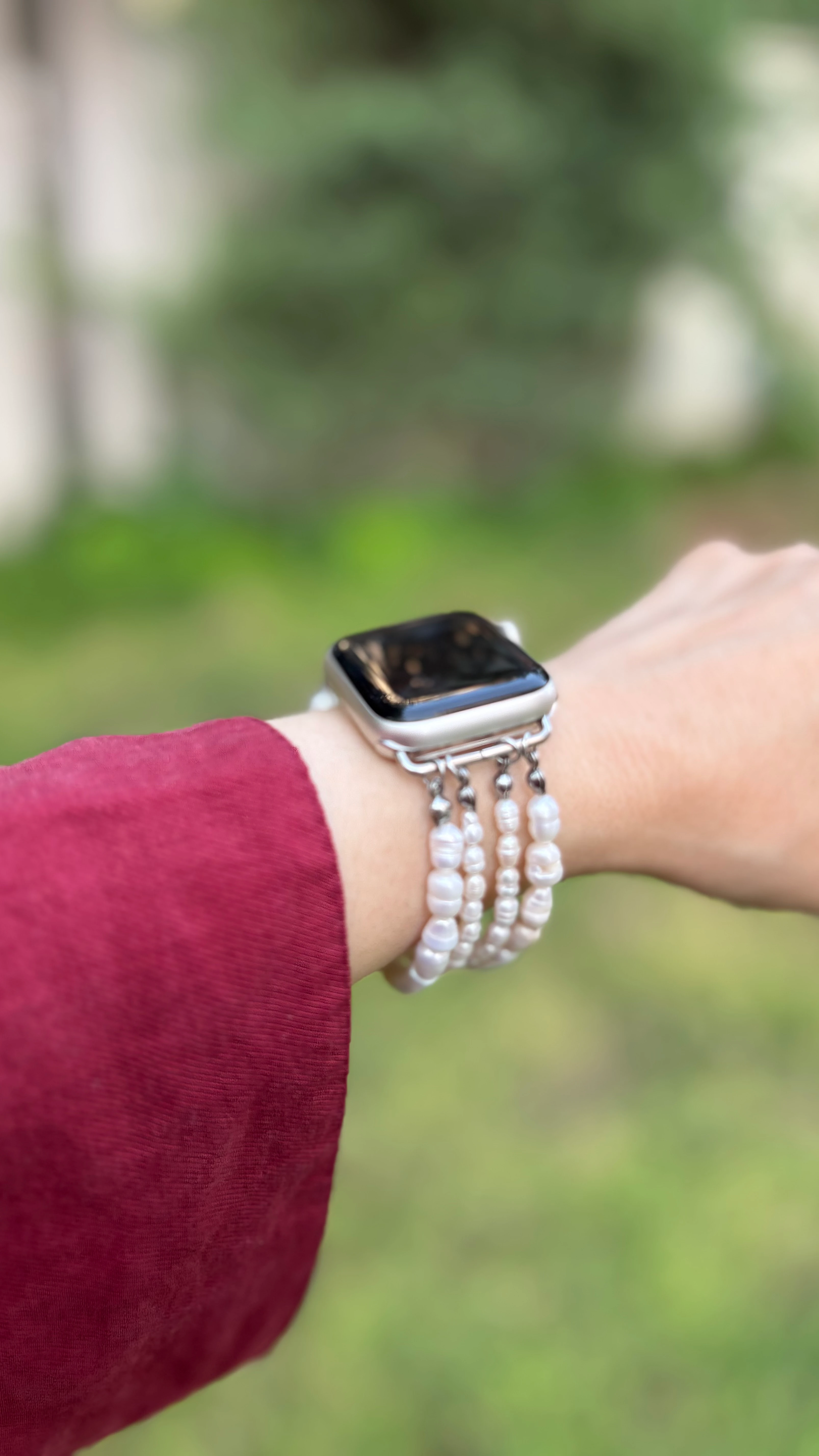 Gerçek incili Apple watch kordonu
