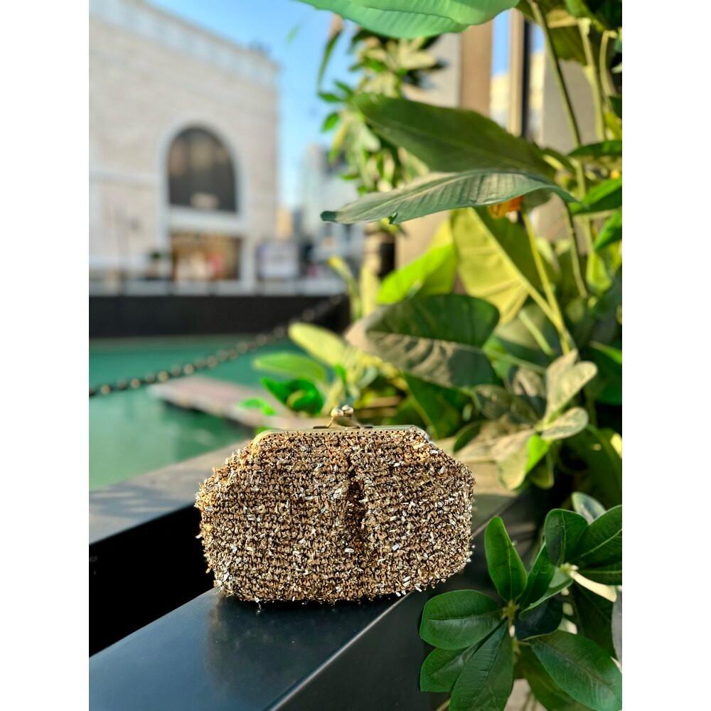 Mini konfetili antik burslu çanta