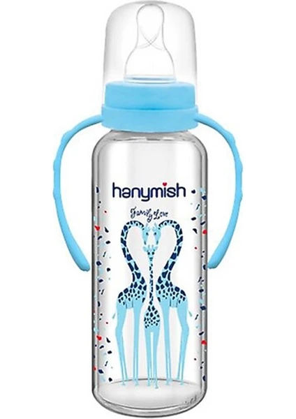 HANYMISH BİBERON CAM KULPLU 240ML.