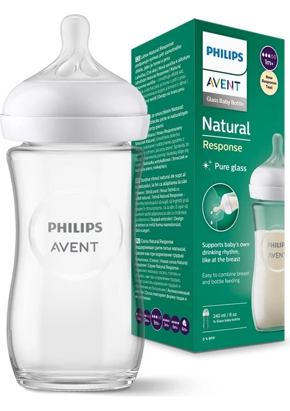 Philips Avent Doğal Tepkili Cam Biberon 240ml 1+ Ay