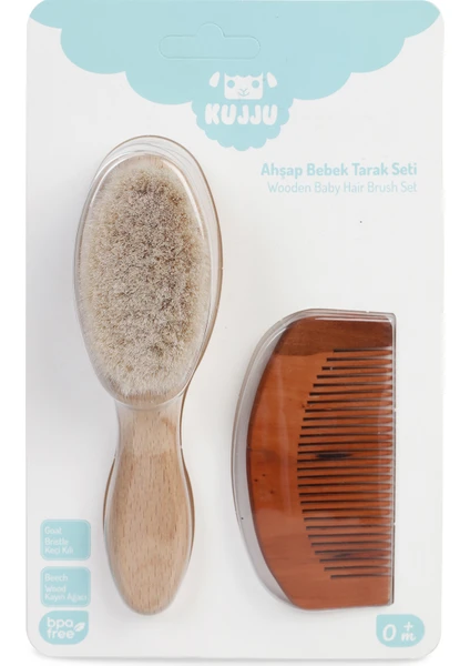 BABYSCH DOĞAL AHŞAP BEBEK TARAK SETİ