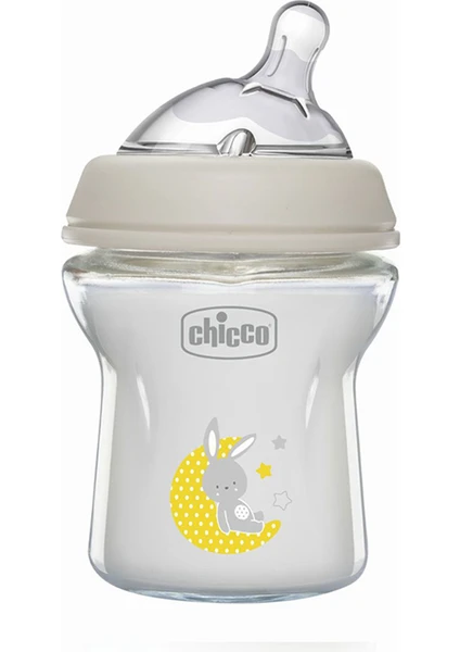 Chicco Natural Feeling Silikon Emzikli Cam Biberon Desenli 150 ml 0+ Ay Yeni