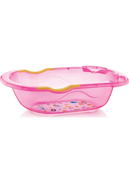 Babyjem Giderli Desenli Bebek Banyo Küveti Şeffaf Pembe
