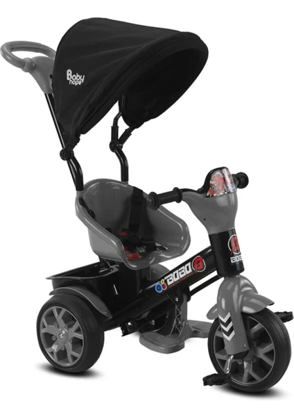 Babyhope Bobo Tenteli İtmeli Bisiklet Gri