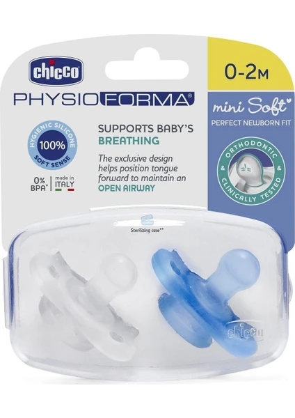 Chicco Physioforma Mini Soft Silikon Emzik 2li 0-2 Ay Erkek