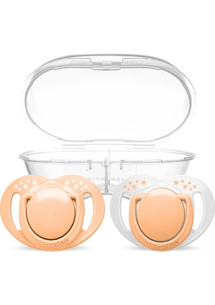 Mamajoo Silikon Emzik 2li & Sterilizasyon Saklama Kutusu 0+ Ay Powder Pink