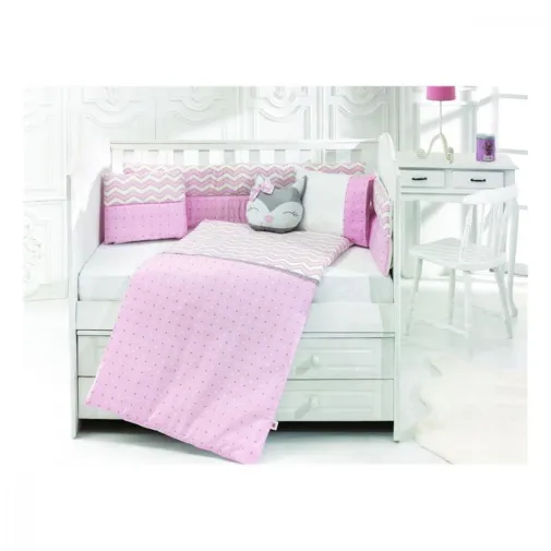 Momishop Fox Park Yatak Uyku Seti Pembe