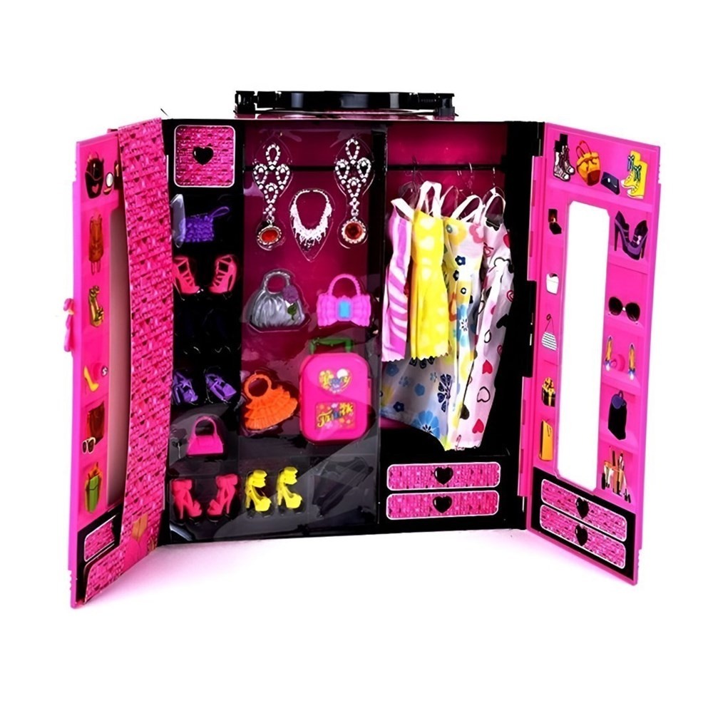 Beauty Aksesuarlı Barbie Dolap 