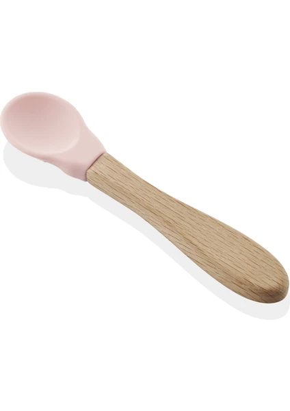 Babyjem Ahşap Saplı Silikon Kaşık Ekru