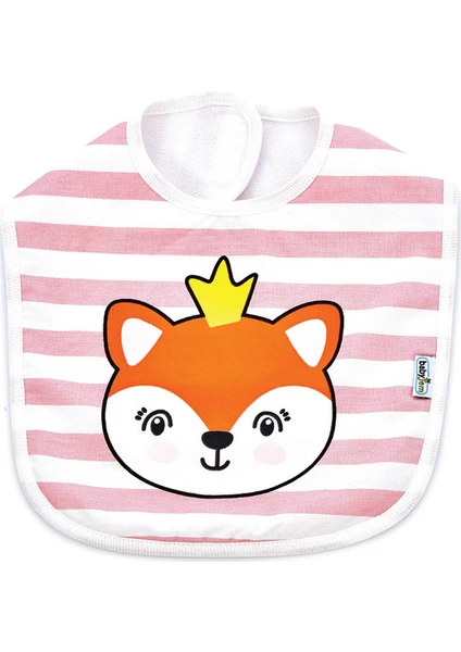 BABYJEM ÇİZGİLİ BASKILI ÖNLÜK PEMBE