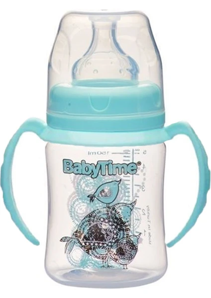 BABYTIME GENİŞ AĞIZ KULPLU PP BİBERON S.UÇLU 150CC