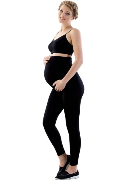 İmer Uzun Hamile Taytı Siyah 3/L