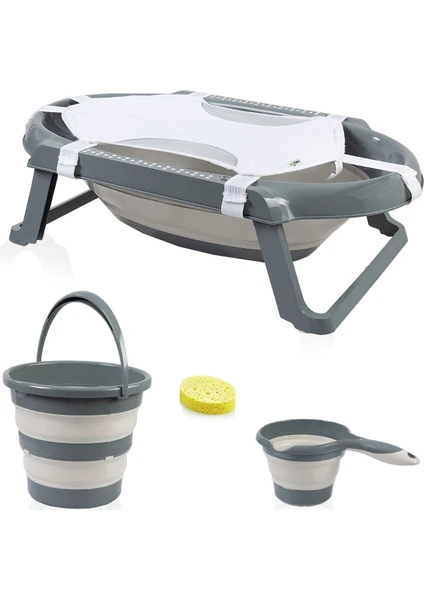 Babyjem Katlanır Banyo Seti 5li Yeni Antrasit