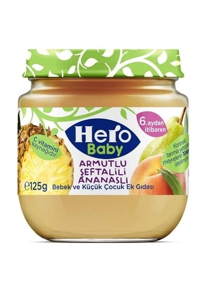 Hero Baby Kavanoz Maması Armutlu Şeftalili Ananaslı 120 Gr