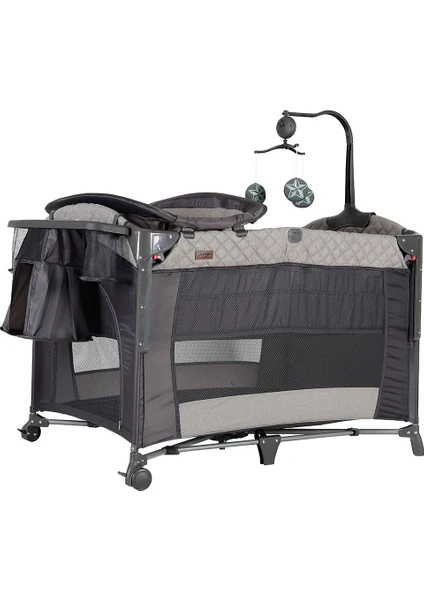 PREGO 8023 MİAMİ ANNE YANI OYUN PARKI GRİ 70x110cm