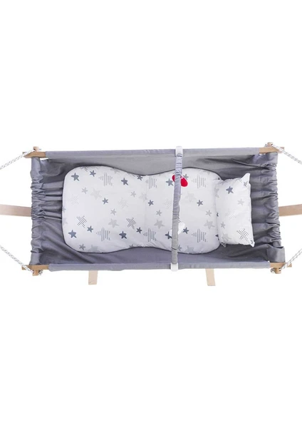 Holmen Fethiye Ahşap Hamak Cibinlikli Gri