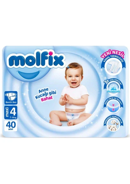 Molfix Bebek Bezi 4 Beden Mini 7-14 Kg 40li AVANTAJ Paketi