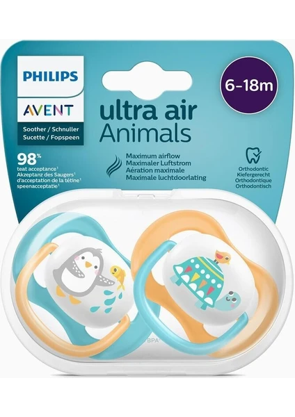 Philips Avent SCF080/07 Ultra Air Silikon Emzik 6-18 Ay Erkek