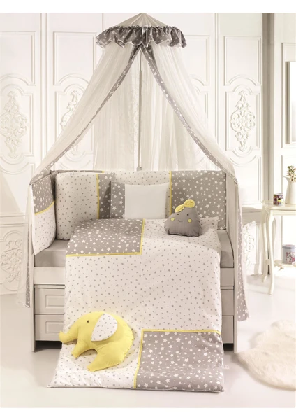 PİERRE CARDİN SMİLEY STARS GRAY-YELLOW UYKU SETİ