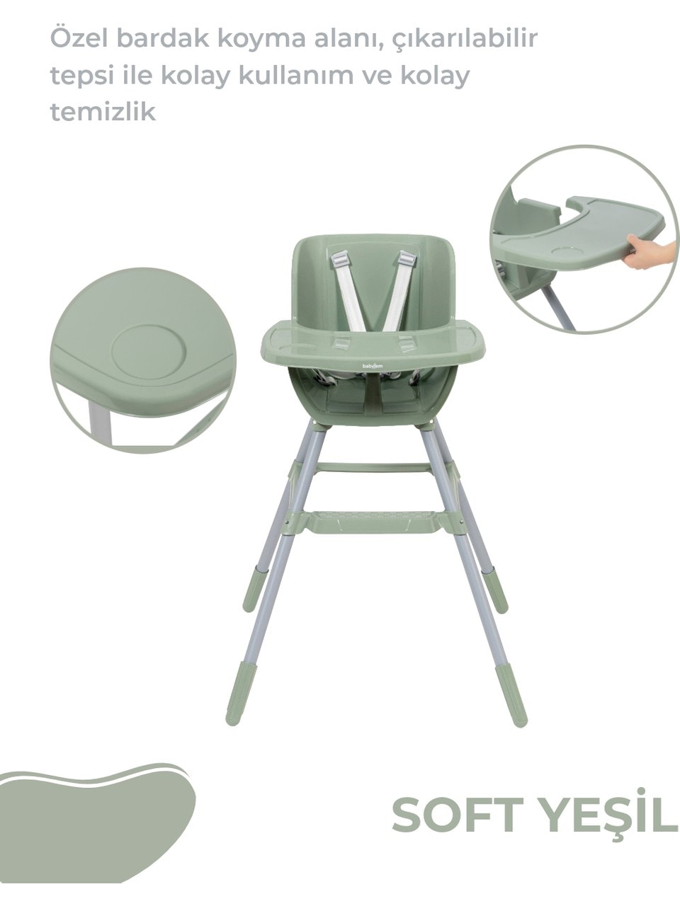 BABYJEM MAMA SANDALYESİ 888 SOFT YEŞİL