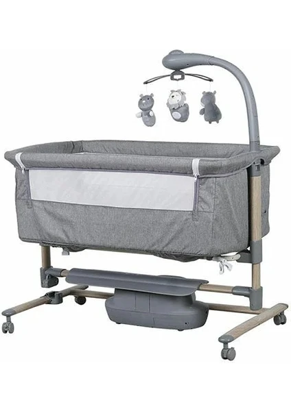 Prego 4091 Carmela Elektrikli Anne Yanı Beşik 57x93 cm Gri