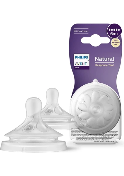 Philips Avent Doğal Tepkili Biberon Emziği 2li 5 Numara 6+ Ay