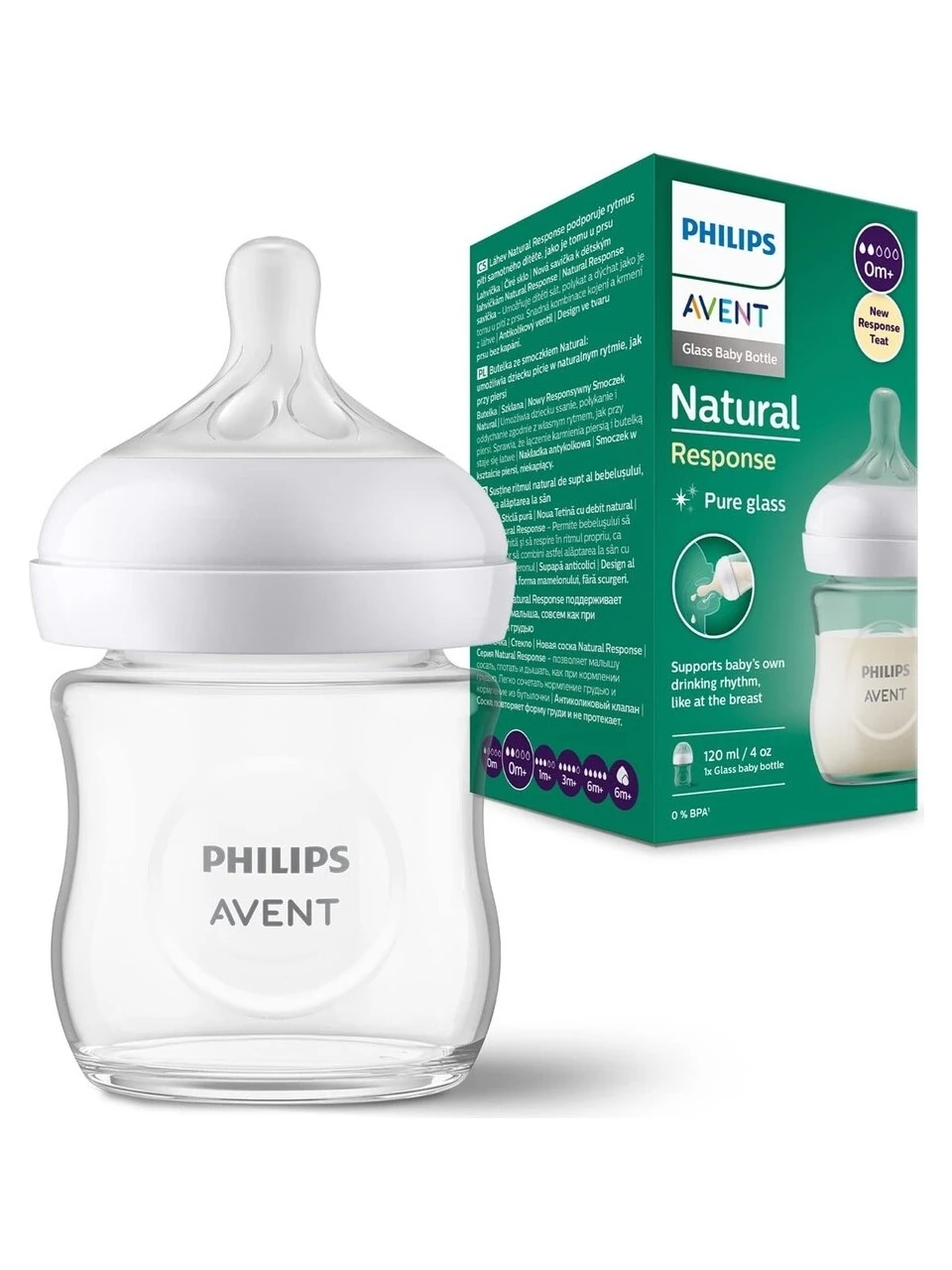 AVENT DOĞAL TEPKİLİ CAM BİBERON 120ML 0+ AY